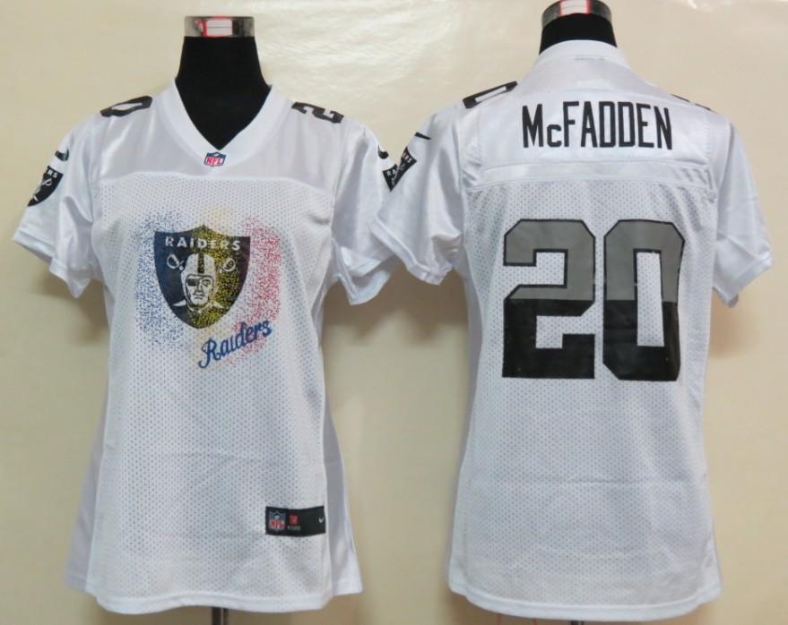 NEW Womens Oakland Raiders 20 Mcfadden White fem fan Jerseys