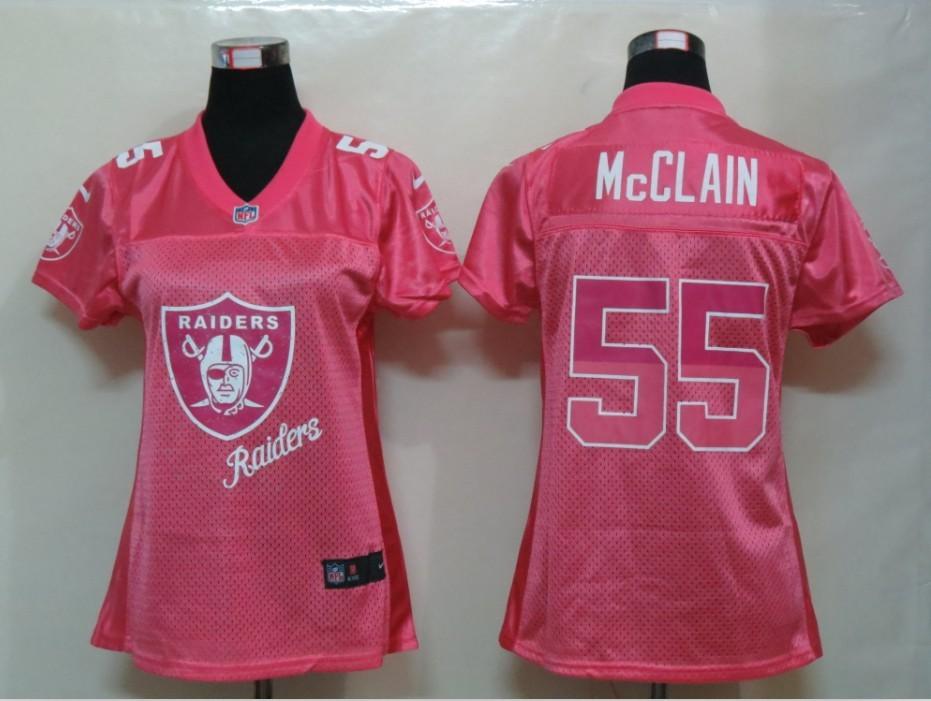 NEW Womens Oakland Raiders 55 McClain Pink Jerseys