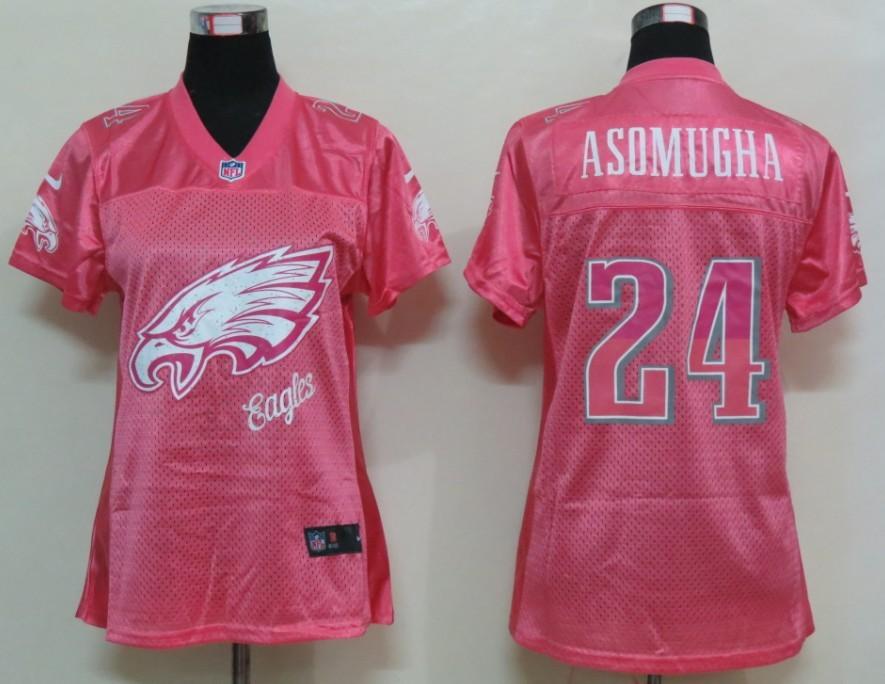 NEW Womens Philadelphia Eagles 24 Asomugha Pink Jerseys
