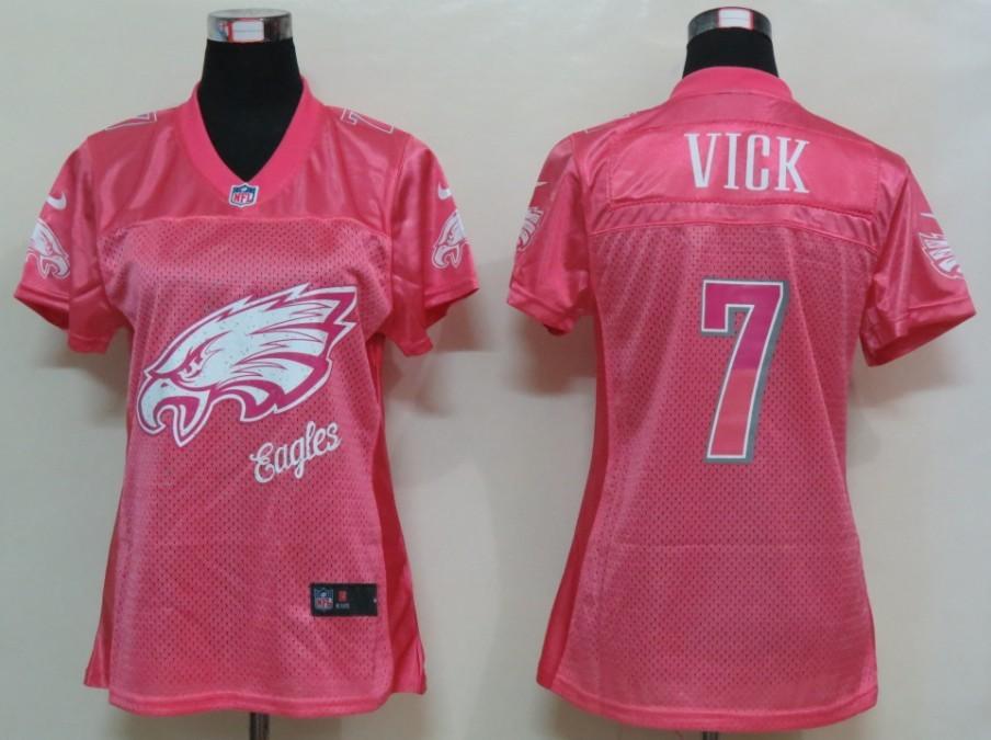 NEW Womens Philadelphia Eagles 7 Vick Pink Jerseys