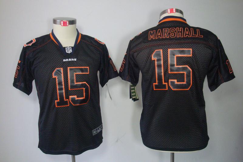 NEW Youth NFL Chicago Bears 15 Brandon Marshall black jerseys(Lights Out Elite)