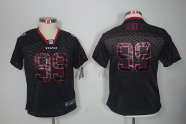 NEW Youth NFL Houston Texans 99 J.J. Watt black jerseys(Lights Out Elite)