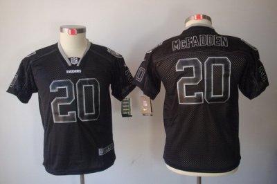 NEW Youth Oakland Raiders #20 Darren McFadden Black Color(Lights Out)