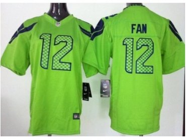 NEW Youth Seattle Seahawks #12 Fan Green Jerseys