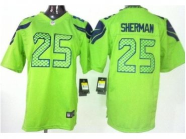 NEW Youth Seattle Seahawks #25 Richard Sherman Green Jerseys