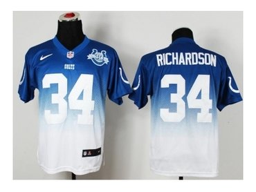 NEW indianapolis colts #34 richardson blue-white(Elite II drift fashion)(30th anniversary)