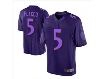 NEW jerseys baltimore ravens #5 joe flacco purple(Drenched Limited)