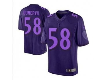 NEW jerseys baltimore ravens #58 elvis dumervil purple(Drenched Limited)