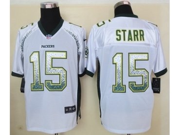 NEW jerseys green bay packers #15 starr white(Elite drift fashion)