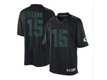 NEW jerseys green bay packers 15 starr black(Impact Limited)