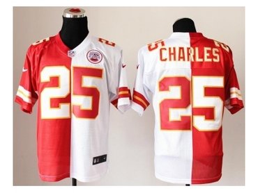 NEW jerseys kansas city chiefs #25 charles white-red(Elite split)