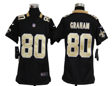 NEW nfl youth new orleans saints 80 jimmy graham black jerseys