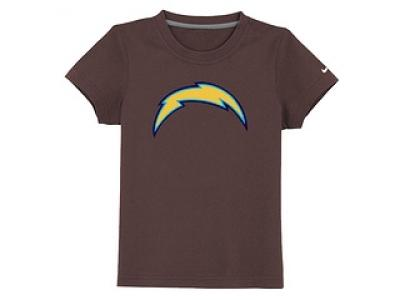 NEW san diego chargers sideline legend authentic logo youth T-Shirt brown