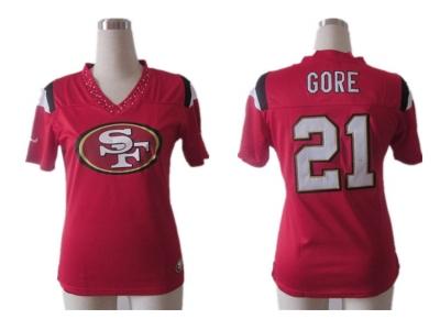 NEW women NFL San Francisco 49ers #21 Frank Gore field flirt fashion red(2012)