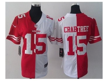 NEW women San Francisco 49ers 15 Michael Crabtree white-red(Elite split)
