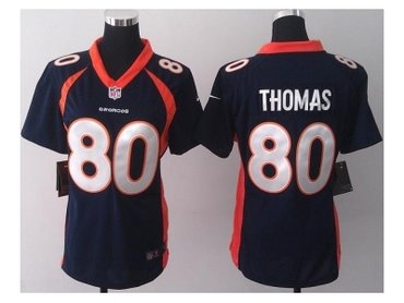 NEW women jerseys denver broncos #80 thomas blue