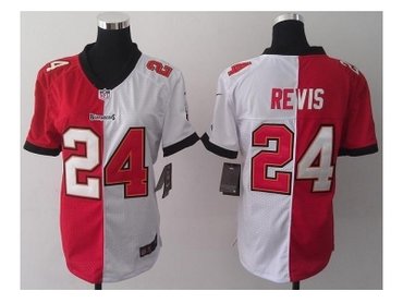 NEW women jerseys tampa bay buccaneers #24 darrelle revis white-red(split)