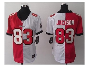 NEW women jerseys tampa bay buccaneers #83 jackson white-red(split)