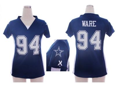 NEW women nfl Dallas Cowboys #94 DeMarcus Ware blue jerseys(draft him ii top)