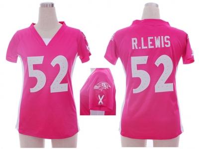 NEW women nfl baltimore ravens #52 r.lewis pink jerseys(draft him ii top)
