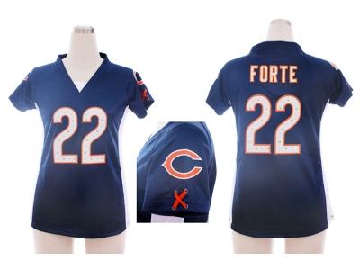 NEW women nfl chicago bears #22 matt forte blue jerseys(draft him ii top)