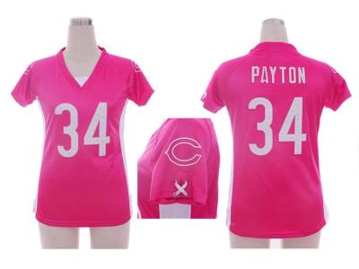 NEW women nfl chicago bears #34 payton pink jerseys(draft him ii top)