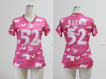 NEW women nfl jerseys Baltimore Ravens #52 Ray Lewis pink(fashion camo)