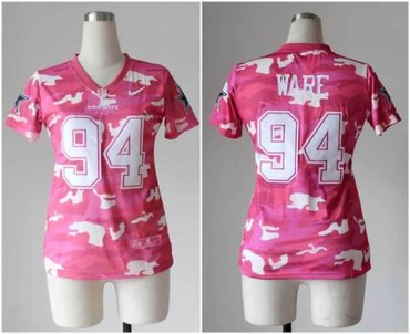 NEW women nfl jerseys Dallas Cowboys #94 DeMarcus Ware pink(fashion camo)