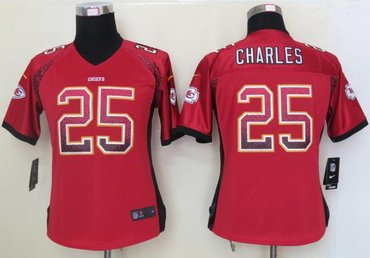 NEW women nfl jerseys Kansas City Chiefs 25 Jamaal Charles Red(Elite drift fashion)