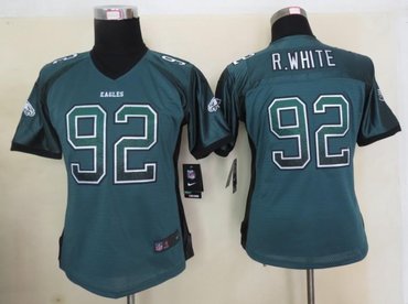 NEW women nfl jerseys Philadelphia Eagles 92 R.White Green(Elite drift fashion)