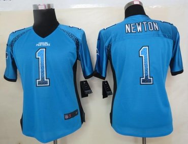 NEW women nfl jerseys carolina panthers #1 newton blue(Elite drift fashion)