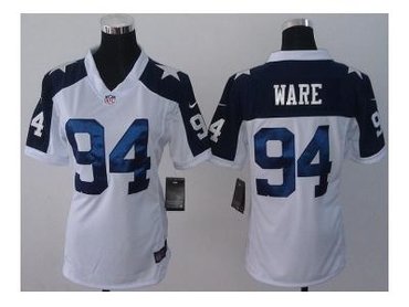 NEW women nfl jerseys dallas cowboys #94 ware throwback white