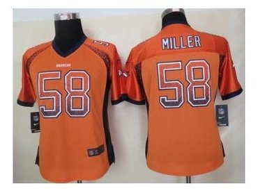 NEW women nfl jerseys denver broncos #58 von miller orange(Elite drift fashion)