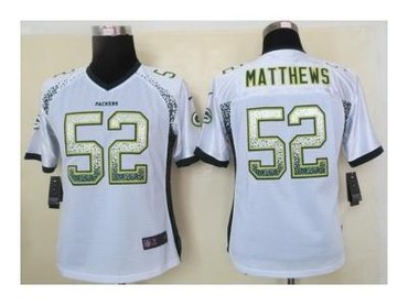 NEW women nfl jerseys green bay packers #52 clay matthews white(Elite drift fashion)