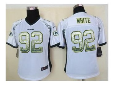 NEW women nfl jerseys green bay packers #92 white white(Elite drift fashion)