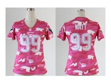 NEW women nfl jerseys houston texans #99 watt pink(fashion camo)