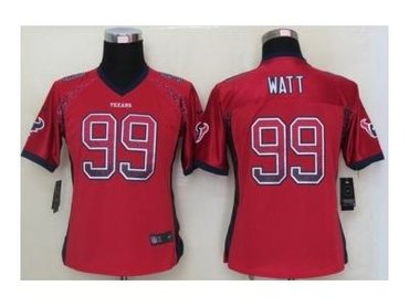 NEW women nfl jerseys houston texans #99 watt red(Elite drift fashion)