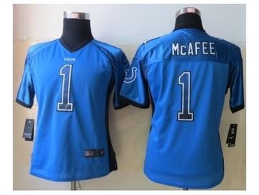 NEW women nfl jerseys indianapolis colts #1 mcafee blue(Elite drift fashion)