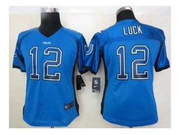 NEW women nfl jerseys indianapolis colts #12 luck blue(Elite drift fashion)