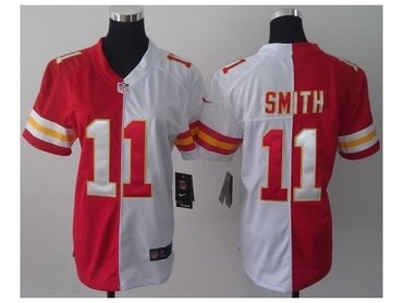 NEW women nfl jerseys kansas city chiefs #11 smith white-red(Elite split)