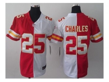 NEW women nfl jerseys kansas city chiefs #25 charles white-red(Elite split)