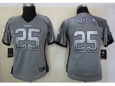 NEW women nfl jerseys oakland raiders #25 D.J. Hayden grey(Elite drift fashion)