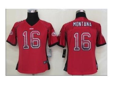 NEW women nfl jerseys san francisco 49ers #16 joe montana red(Elite drift fashion)