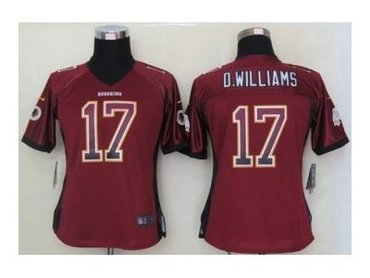 NEW women nfl jerseys washington redskins #17 d.williams burgundy red(Elite drift fashion)
