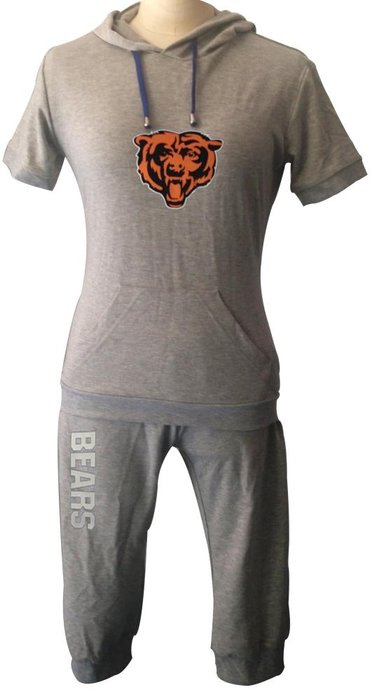 NFL Chicago Bears women's Hooded sport suit Grey