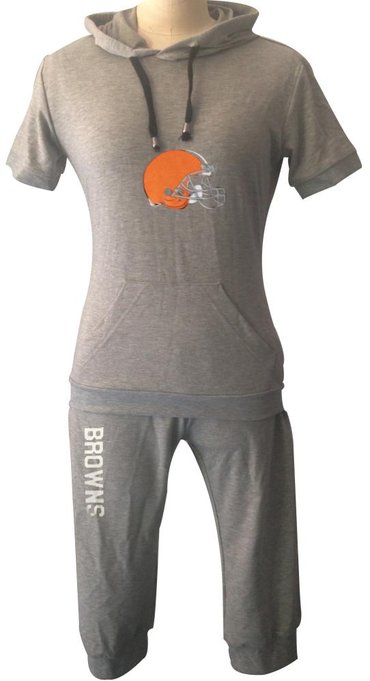 NFL Cleveland Browns women's Hooded sport suit Grey