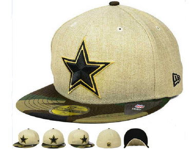 NFL Dallas Cowboys Cream Fitted Hats--60