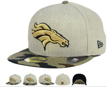 NFL Denver Broncos Cream Fitted Hats--60