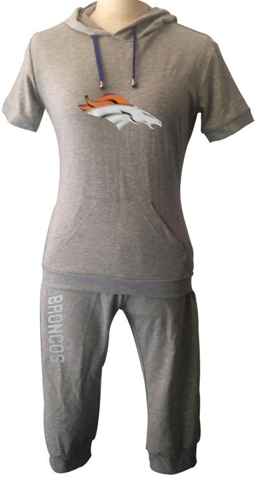 NFL Denver Broncos women's Hooded sport suit Grey