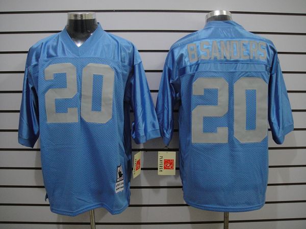 NFL Detroit Lions #20 B.Sanders Lt.blue Colors Mitchell&Ness Jerseys